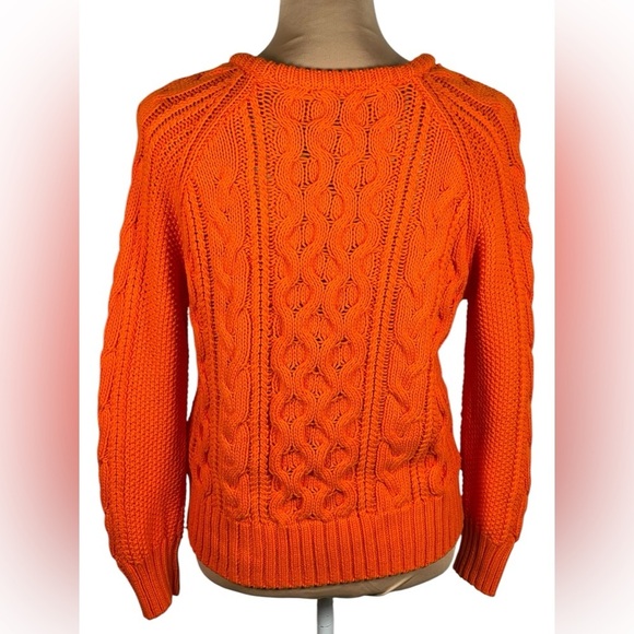J. Crew Cable Knit Orange Sweater Small NWT - Picture 3 of 10